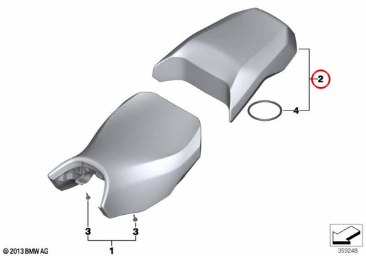 Sella passeggero posteriore nera OEM 52538564242 per BMW R 1200 GS, R 1250 GS, R 1200 GS Adventure, R 1250 GS Adventure Originale BMW Motorrad