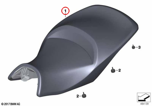 Sella alta colore nero OEM 52538566495 per moto BMW K 1600 Bagger K61 (2017-2021). Originale BMW Motorrad.