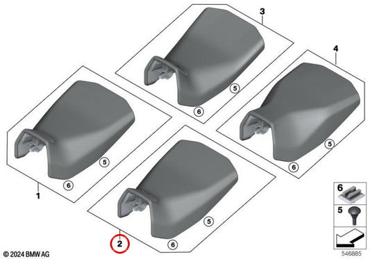 Sella guida comfort riscaldata nera OEM 52538829431 per BMW R 1300 GS Adventure (KA2) Originale BMW Motorrad