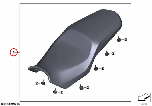 Sella nera OEM 52539480746 per moto BMW F 900 R, F 900 R A2, F 900 R 25, F 900 R A2 25 Original BMW Motorrad
