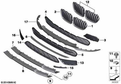 Links de Zierssteg para BMW E84 (OEM 51117303761). BMW original.