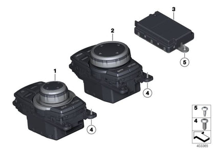 Controller central táctil cromo OEM 65829866969 para BMW F45, F46, i3, i8, X1, X2. Original BMW.