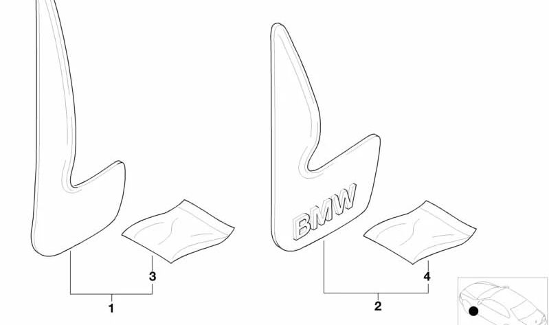 Clip de sujeción trasero OEM 72608103010 para BMW E30. Original BMW.