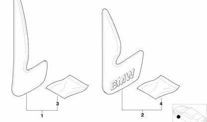 Clip de sujeción trasero OEM 72608103010 para BMW E30. Original BMW.