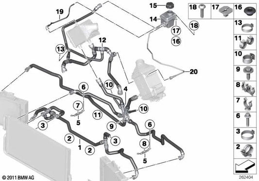 Clip for BMW F10, F06, F12, F13 (OEM 17127846393). Genuine BMW.