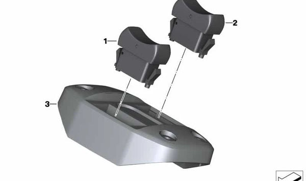 Soporte para interruptor adicional OEM 46637652163 para motos BMW F 650 GS, F 650 GS Dakar, G 650 GS. Original BMW Motorrad.