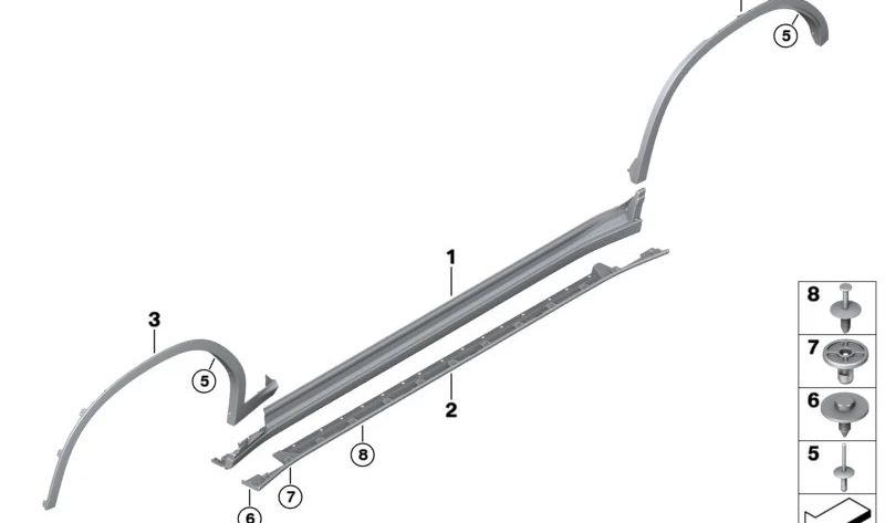 Cubierta faldón lateral inferior derecho OEM 51778498662 para BMW X3 G08. Pieza original BMW.