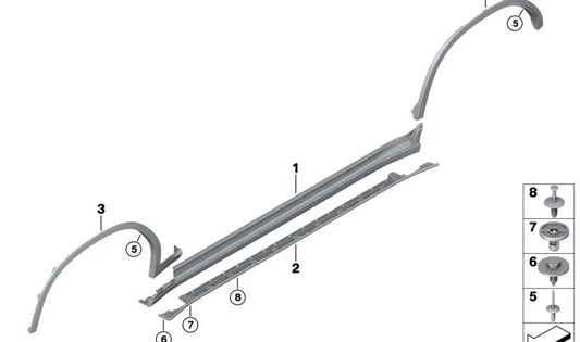 Moldagem impressa primária à direita para BMW X3 G08, G08N (OEM 51778098808). BMW original.