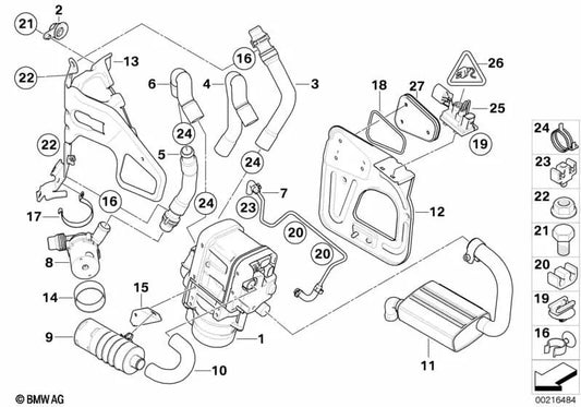 Caja de enchufe 2 polos OEM 12527505459 para BMW E90, E92, E93, Z4 E89... y más. Original BMW.