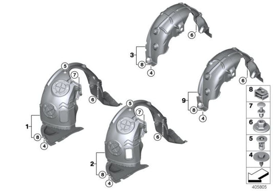 Tampa da roda traseira direita OEM 51717346040 para MINI Clubman F54, F54 LCI. MINI originais.