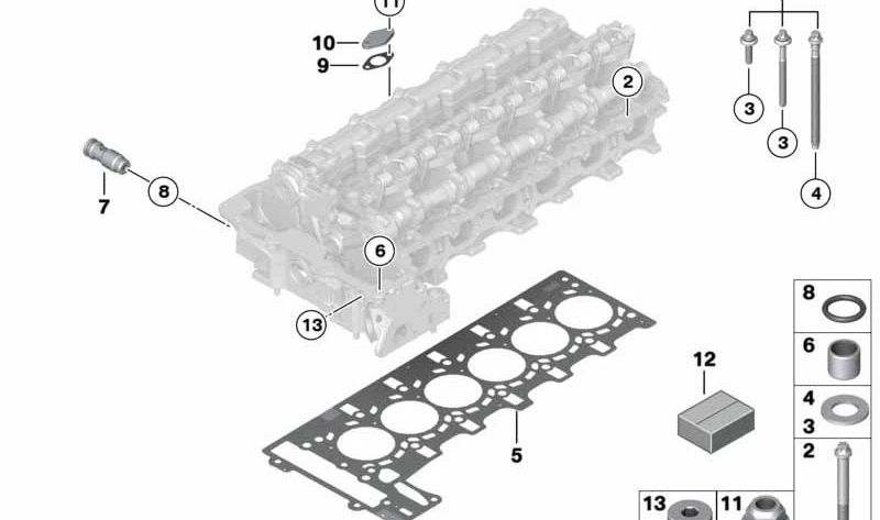 Juego de tornillos de culata OEM 11127548799 para BMW E81, E82, E87, E87N, E88, E90, E90N, E91, E91N, E92, E92N, E93, E93N, E60, E60N, E61, E61N, F10, F11, F18, F18N, E63, E63N, E64, E64N, E65, E66, F01, F01N, F02, F02N, E84, E83N, F25, E70, E85, E86