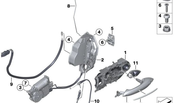Varilla de accionamiento derecha OEM 51217227736 para BMW F12, F13. Original BMW.