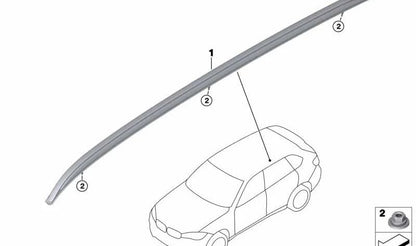 Barra de techo derecha negra mate OEM 51137295816 para BMW X5 F15 (sDrive25d, xDrive25d, xDrive28i, xDrive30d). Original BMW.