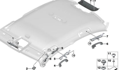 Manico posteriore sinistro per BMW G20, G20N, G21, G21N Series 3, G26 Serie 4, G30N, G31, G31N, G38 Series 5, G32, G32N Series 6, G11, G11N, G12, G12N Serie 7, G01, G01n X3, G05 X5, G07 X7 (OEM 51167475735). BMW originale