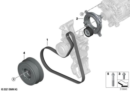 Tensor de correia mecânico para BMW Série 2 U06, X1 U11 (OEM 11289485813). BMW originais.