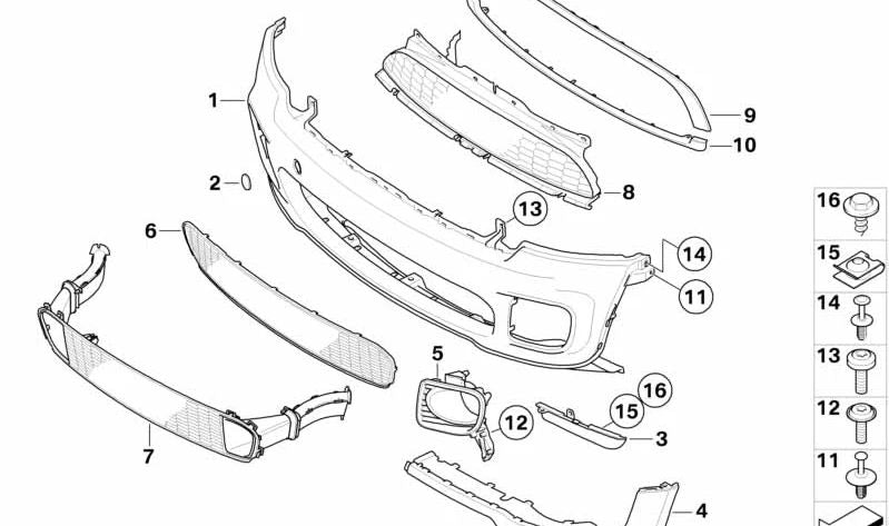 Placa deflectora izquierda OEM 51110445079 para MINI R56, R56 LCI, Clubman R55, R55 LCI, Cabrio R57, R57 LCI. Original MINI.