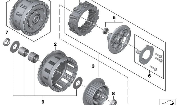 Casquillo separador OEM 21218565062 para BMW Motorrad R 1200 GS, R 1200 R, R 1200 RT, R 1200 ST. Original BMW Motorrad.