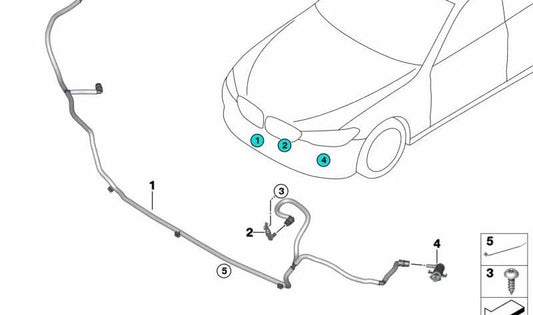 Night Vision OEM cleaning hose 61668079106 for BMW F90. Original BMW.