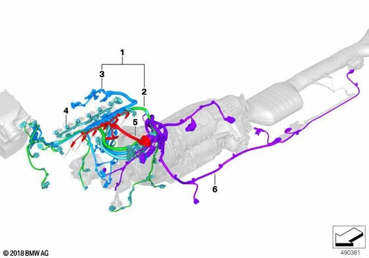 Engine wiring harness for sensor and module for BMW X5 G05, X7 G07 (OEM 12518588698). Original BMW.