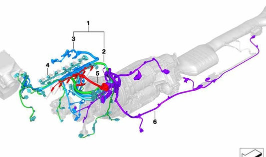 Cableado motor módulo alimentación OEM 12517824050 para BMW X5 G05, X6 G06, X7 G07. Original BMW.