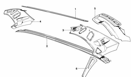 Lua traseira inferior OEM 41321858066 para BMW E23. BMW original.