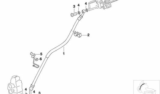 Tubo flexible de freno delantero OEM 34117680078 para motos BMW F 650 GS, GS Dakar. Original BMW Motorrad.