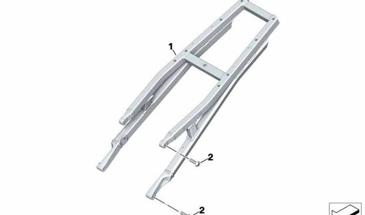 Cuadro trasero OEM 46518405305 para motos BMW S 1000 XR (K69), M 1000 XR (KM9). Original BMW Motorrad.