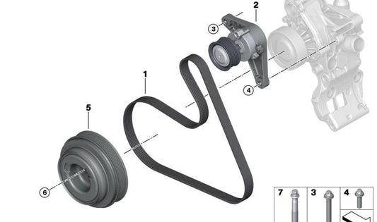 Vis de tête ronde pour la série BMW 1 F40, F70; 2 séries F44, F45N, F46N, U06; X1 F48, U11; X2 F39 (OEM 18329907182). BMW d'origine