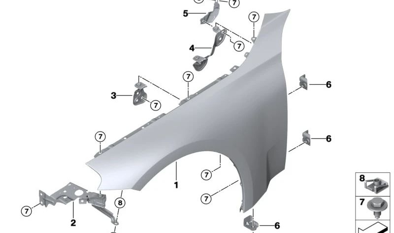Front left side support for BMW 2 Series G87 (OEM 41008082813). Original BMW.