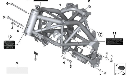 Protección adhesiva VIN OEM 46518566217 para BMW Motorrad G 310 R, G 310 GS, G 310 RR, CE 02. Pieza original BMW Motorrad. Tamaño 130x20mm. Ideal para proteger número de bastidor.