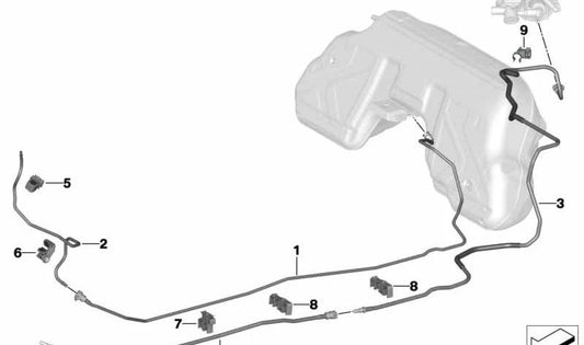 Tubo de ventilação frontal OEM 16117433964 para BMW G29. BMW original.