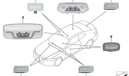 Luz de pie trasera OEM 63319891434 para BMW G20, G21, G01, F97, G02, F98. Original BMW.