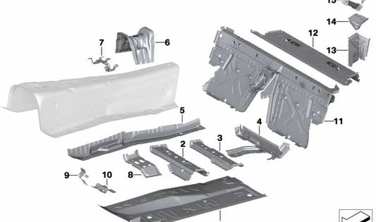 Console di supporto alla trasmissione sinistra per BMW G29 (OEM 41127473539). BMW originale