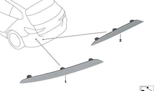 Catadióptrico trasero izquierdo OEM 63148077173 para BMW F40. Repuesto original BMW.