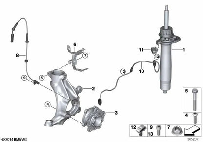 Capteur d'accélération des roues pour BMW F87N, F80, F80N, F82, F83 (OEM 31307850609). BMW d'origine