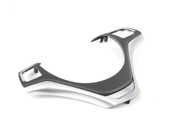 Embellecedor de volante negro/cromado brillante OEM 32306853142 para BMW E82, E88 y X1 E84. Original BMW.
