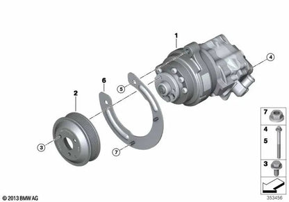 Polea para BMW Serie 5 F07, F10, F11, Serie 6 F06, F12, F13, Serie 7 F01, F02, F04, X5 E70, F15, X6 E71, F16 (OEM 32427545298). Original BMW