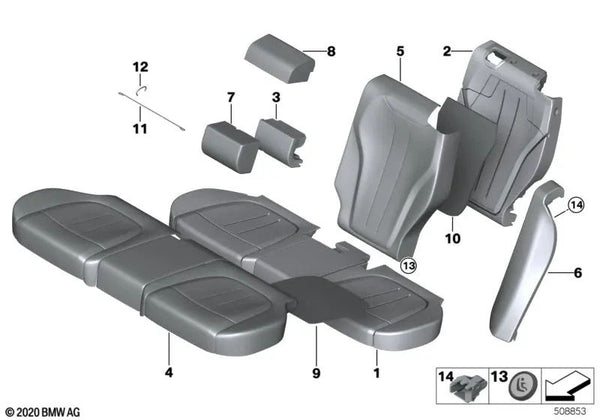 Funda Básica de Asiento de Cuero para BMW F15 (OEM 52207353350). Original BMW