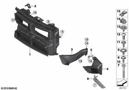 Canalizador de aire con mando trampillas OEM 51748499131 para BMW X1 F48 (11/2014-07/2019). Original BMW.