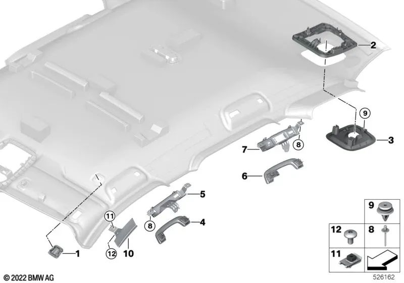 Fronte di avorio nero per BMW G20, G21, G28, G30, G31, G38, G32, G11, G12, G70, U06, U11, U12, G01, G08, G05, G18, G07 (OEM 51167475742). BMW originale.