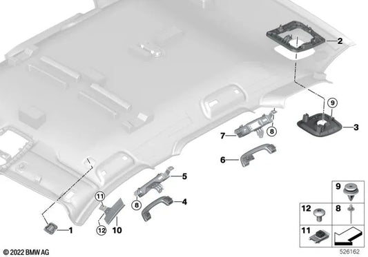 Frente de marfim preto para BMW G20, G21, G28, G30, G31, G38, G32, G11, G12, G70, U06, U11, U12, G01, G08, G05, G18, G07 (OEM 5116777742). BMW original.