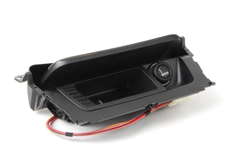 Cenicero de madera gris OEM 51169147981 para BMW E81, E82, E87, E88. Acabado en raíz de álamo. Original BMW.
