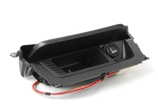 Cenicero de madera gris OEM 51169147981 para BMW E81, E82, E87, E88. Acabado en raíz de álamo. Original BMW.