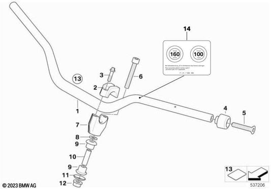 Silentblock OEM 31427715488 für BMW F700GS Motorcycles, F800GT, F800GS, F800GS -Abenteuer. Originaler BMW Motorrad.