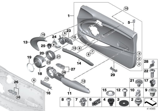 Cubierta de tornillo cromo tirador puerta delantera OEM 51417359147 para MINI F56, F55, Countryman F60. Original MINI.