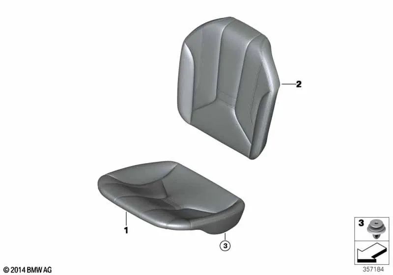 Teil des Polsterledersitzes für mehrere Modelle/Serien von BMW I12, I12N (OEM 52207409982). Original BMW