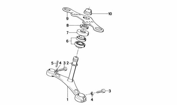 Té de horquilla inferior OEM 31421454230 para BMW K75, K100, K1, K1100. Original BMW.