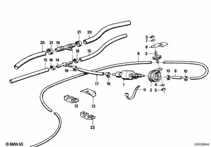 Soporte para BMW Serie 3 E21, E30, Serie 5 E12, E28, E34, E39, Serie 6 E24, Serie 7 E23, E32, E38 (OEM 16121155064). Original BMW