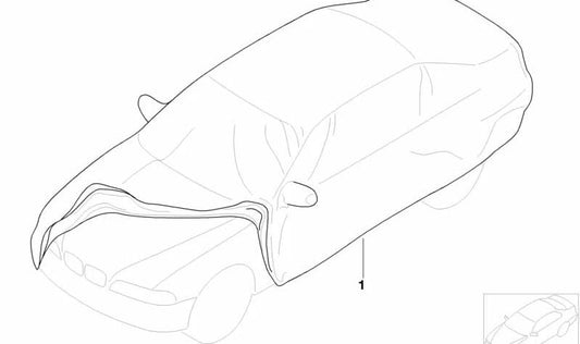 Funda exterior para coche OEM 82150018230 para BMW E36 y Z3. Ideal para proteger tu vehículo al aire libre de polvo, lluvia y sol. Original BMW.