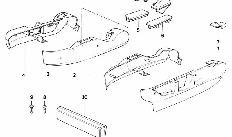 Moldura exterior izquierda OEM 52101950219 para BMW E34, E32. Original BMW.